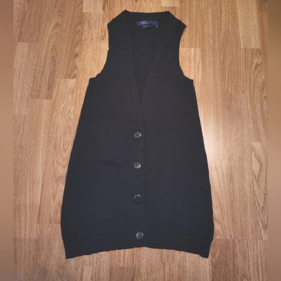 Miley Cyrus Max Azria Cotton Knit Button Down Sweater Vest Black Medium - Picture 2 of 10